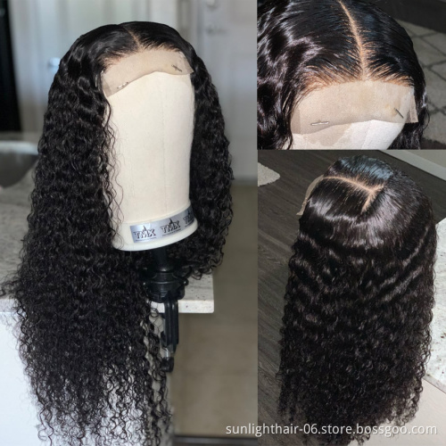 Sunlight human hair wigs  Brazilian Deep curly Lace Front Curly Wigs, brazilian virgin  hair lace front  wigs for black women
